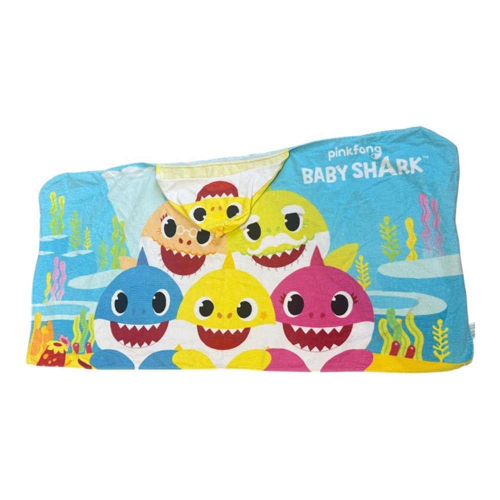 Nickelodeon Baby Shark Hooded Towel - Blue, Yellow, Pink
